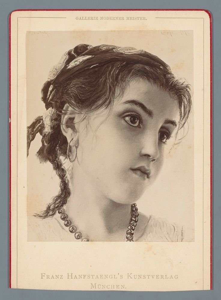 Fotoreproductie van een portret van een meisje uit Capri (c. 1870 - c. 1900) by anonymous, Adriano Bonifazi and Franz…
