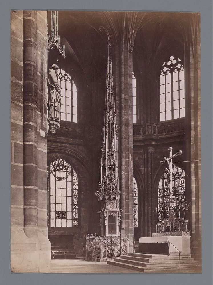 Sacramentstoren in de Sint-Laurentiuskerk te Neurenberg (1860 - 1890) by anonymous, Adam Kraft, Heinrich Schrag and Jacob…
