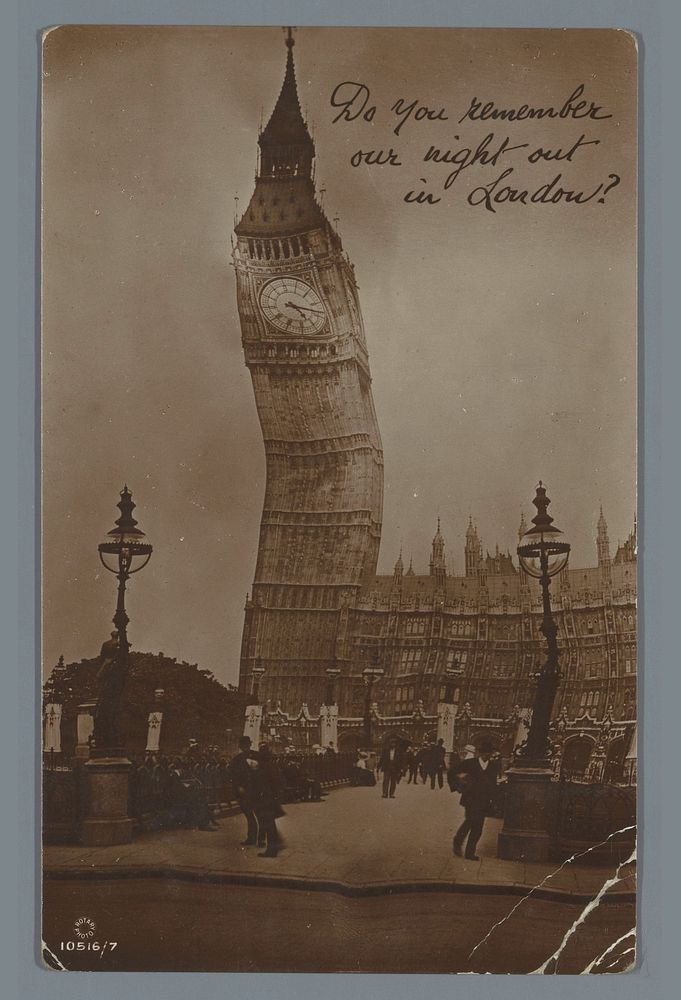 Gezicht op de Big Ben in Londen (1918) by Rotary Photo