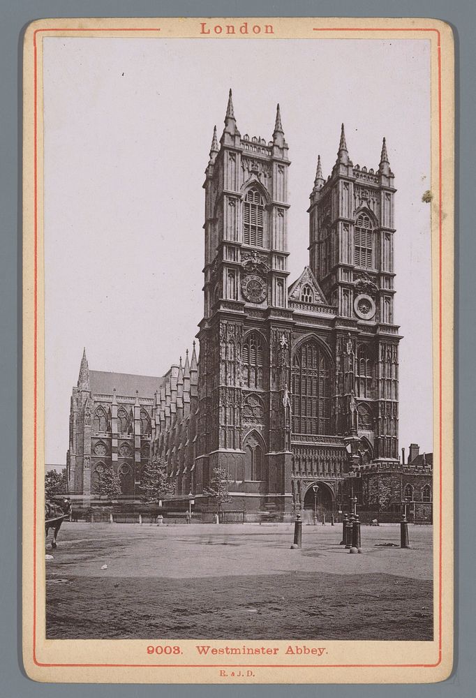 Gezicht op Westminster Abbey in Londen (1880 - 1900) by Römmler and Jonas