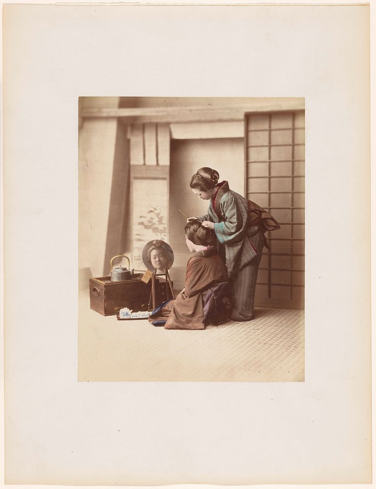 Geisha at her Toilet (1863 - 1877) by Felice Beato