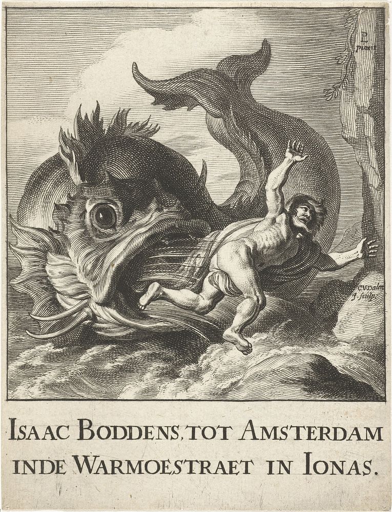 Jonas uitgespuwd door de walvis (1648 - 1664) by Cornelis van Dalen II and Pieter Lastman