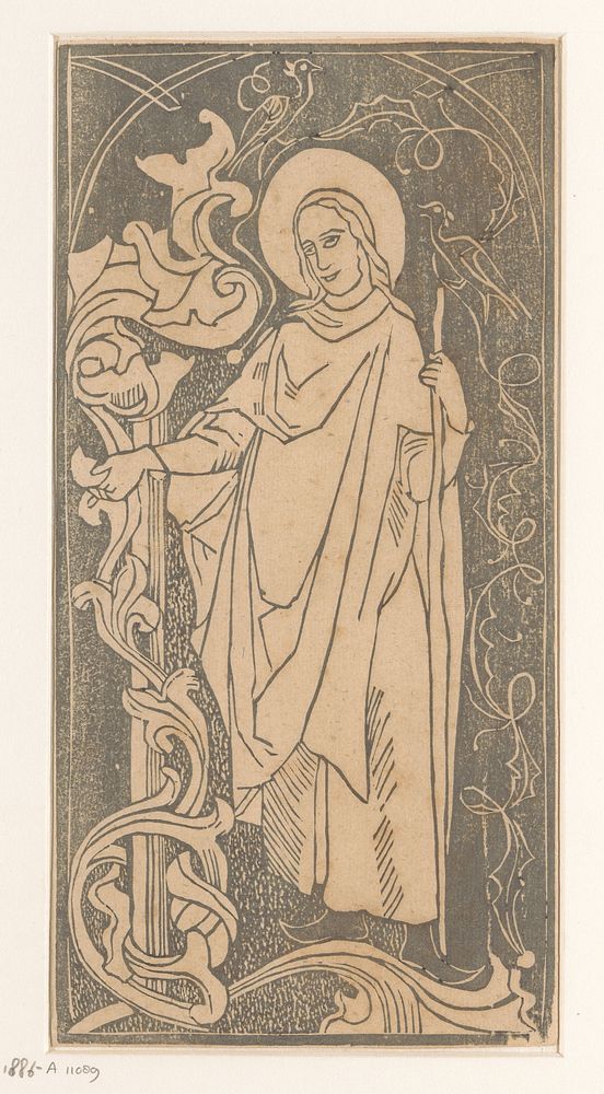 Heilige met een staf (1800 - 1886) by anonymous