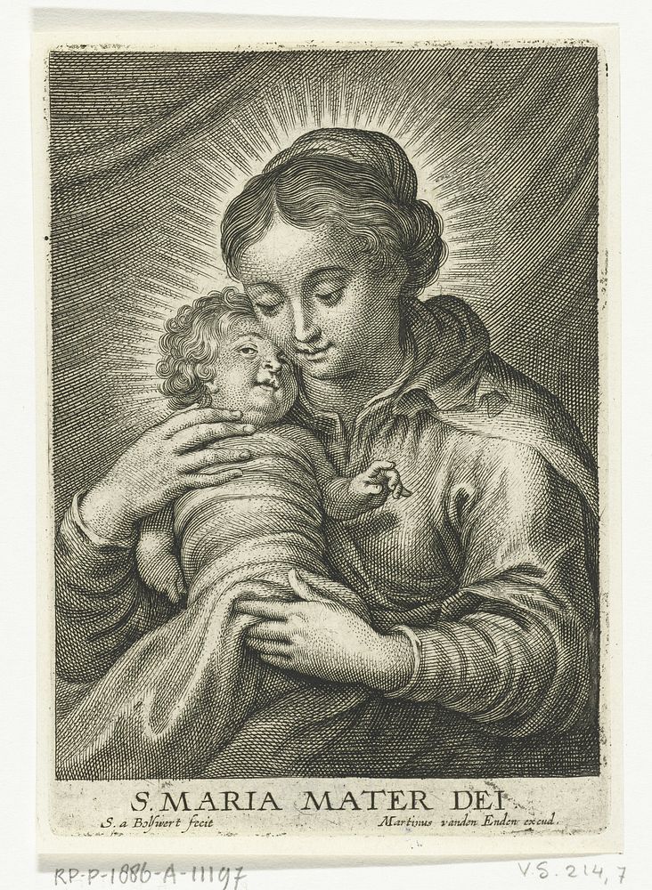 Maria met Kind (1596 - 1659) by Schelte Adamsz Bolswert, Peter Paul Rubens and Martinus van den Enden