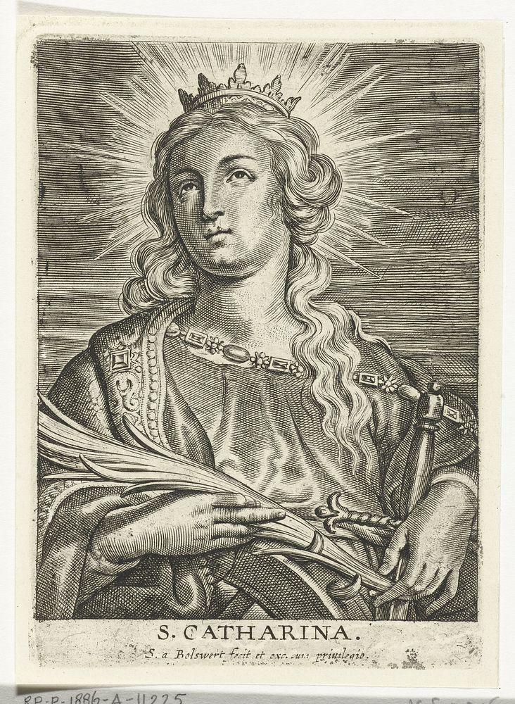 Heilige Catharina van Alexandrië met wiel en zwaard (1596 - 1659) by Schelte Adamsz Bolswert, Peter Paul Rubens and Schelte…