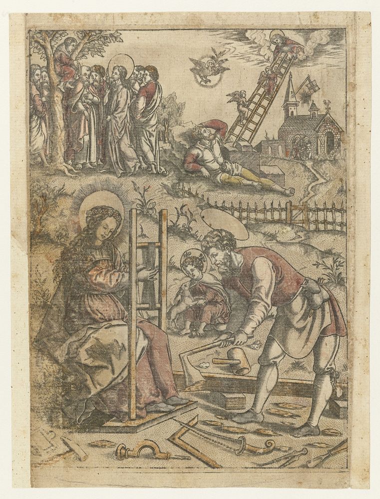 Rest on the Flight into Egypt (1520 - 1562) by Monogrammist AC 16e eeuw and Allaert Claesz