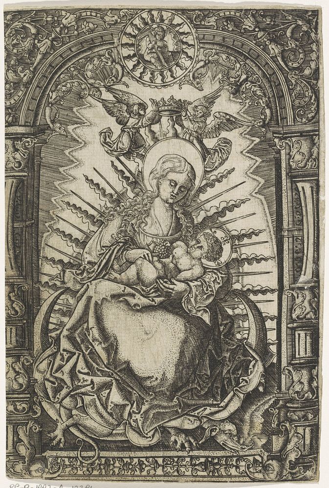 Maria met Christuskind op de maansikkel (1480 - 1600) by anonymous