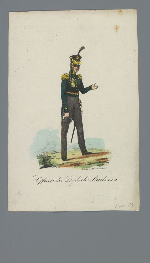 Officier der Leydsche Studenten (1835 - 1850) by Albertus Verhoesen and Johannes Paulus Houtman