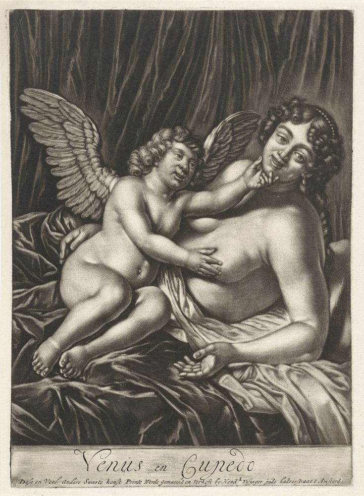 Venus en Amor (1683 - 1684) by anonymous, Jan Verkolje I and Hendrik Visjager