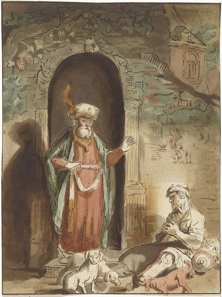 De rijke man en de arme Lazarus (1767 - 1780) by Bernhard Schreuder and Rembrandt van Rijn