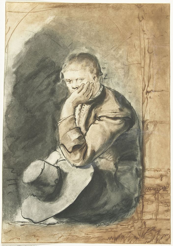 Zittende man (1724 - 1798) by Jurriaan Cootwijck and Rembrandt van Rijn