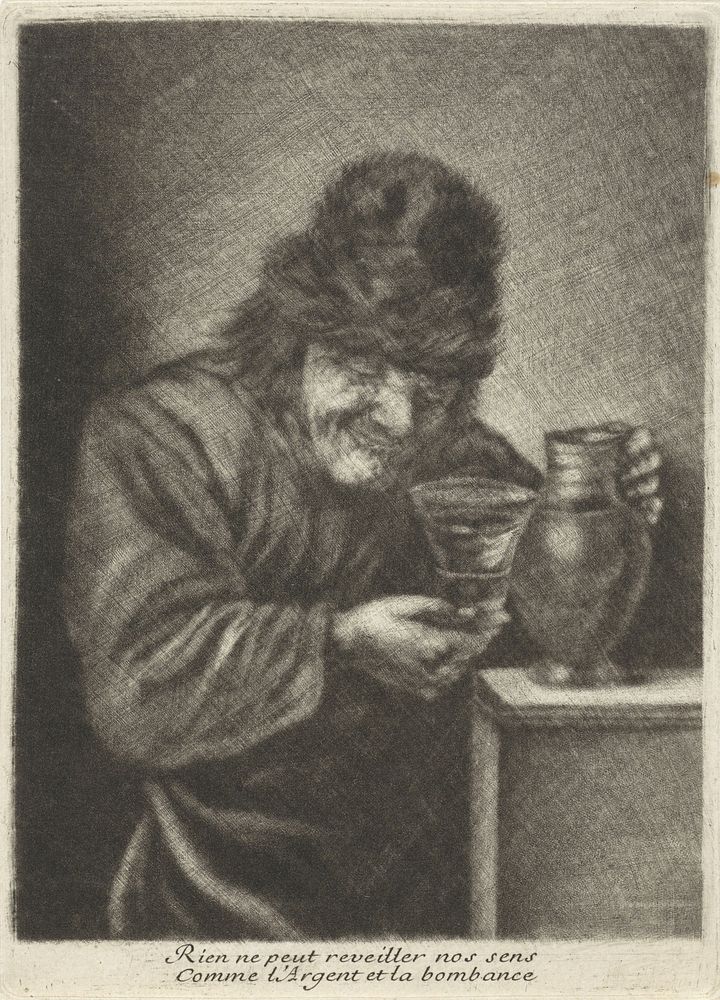 Man met een kan en een glas (1650 - 1690) by David Teniers II