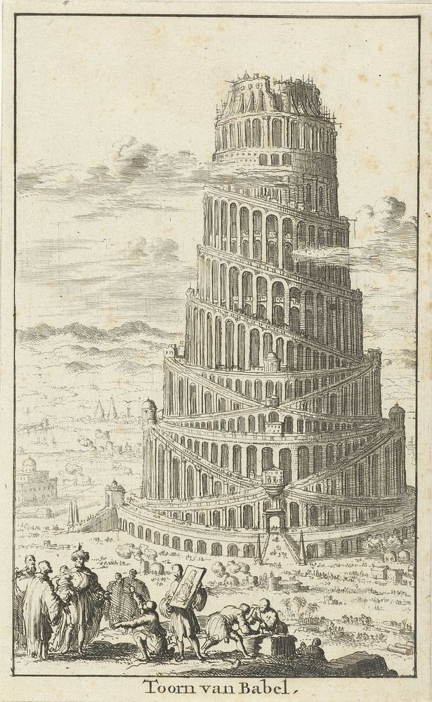 Toren van Babel (1682) by Jan Luyken and Willem Goeree
