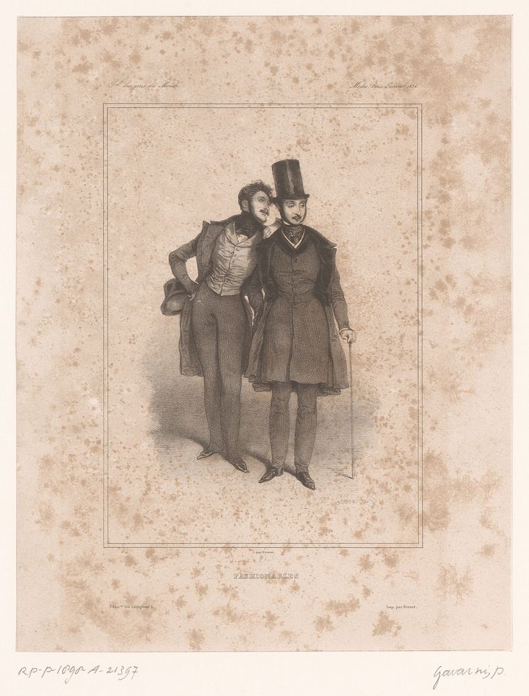 Twee modieuze mannen (1834) by Paul Gavarni and Jean François Benard