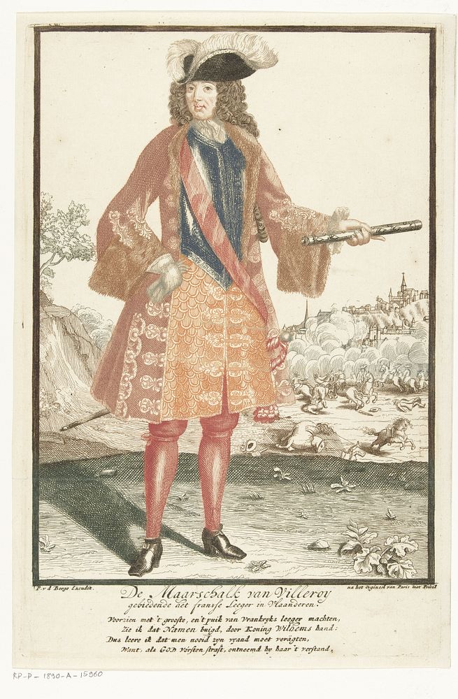 Portret van maarschalk François de Neufville, hertog van Villeroy (1695 - 1737) by Pieter van den Berge, Pieter van den…