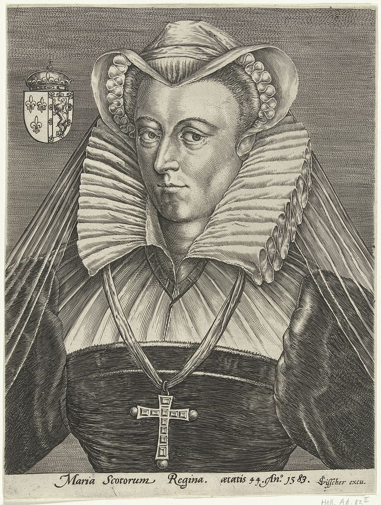 Portret van Maria I Stuart, koning van Schotland, op 44-jarige leeftijd (1605 - 1652) by anonymous, Frans Huys and Claes…