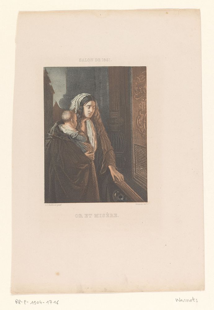 Vrouw met kind (1851) by Warnots and Jacob Joseph Eeckhout