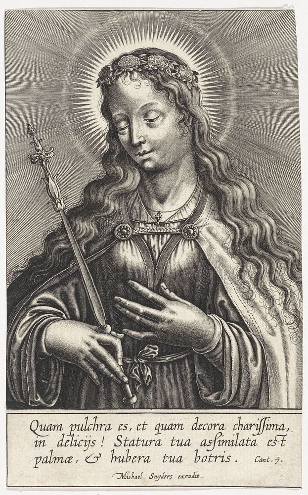 Maria, met scepter in de hand (1610 - 1672) by Wierix and Michael Snijders