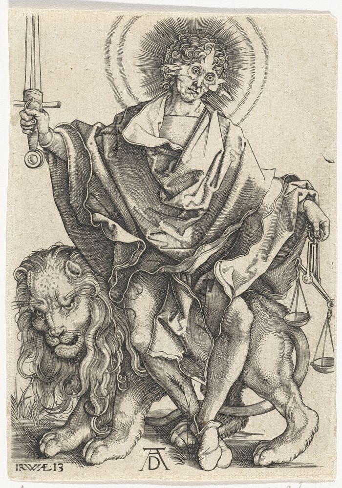 Zon der Gerechtigheid (Sol Justitiae) (1566) by Hieronymus Wierix and Albrecht Dürer