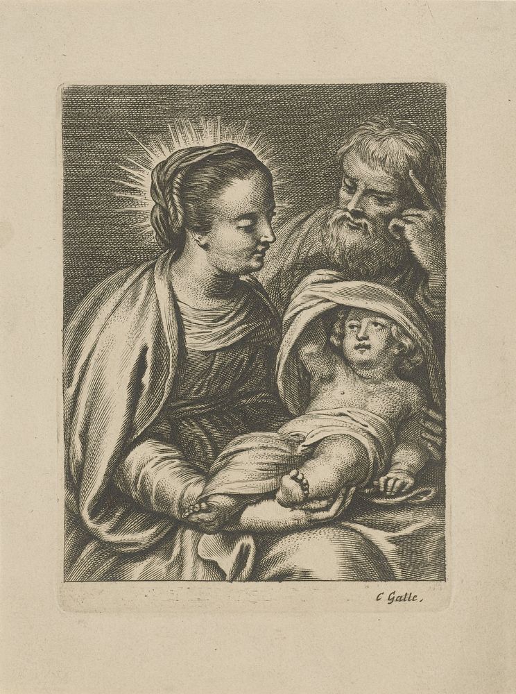 Heilige Familie (1638 - 1678) by Cornelis Galle II and Cornelis Galle III