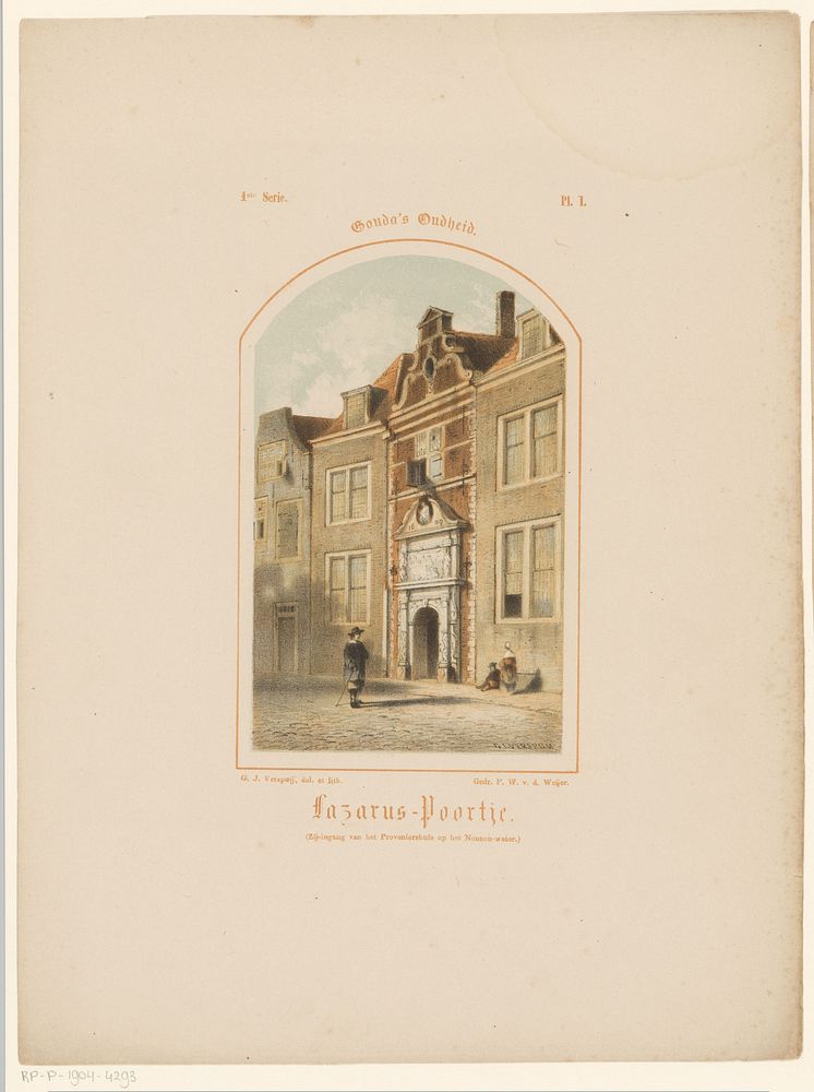 Gezicht op Lazaruspoortje te Gouda (1859) by Gijsbertus Johannes Verspuy, Gijsbertus Johannes Verspuy and Pieter Wilhelmus…