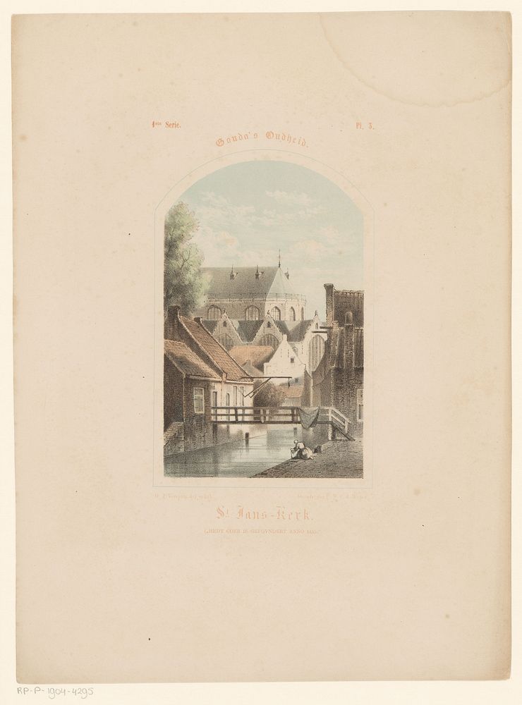 Gezicht op de Sint Janskerk te Gouda. (1859) by Gijsbertus Johannes Verspuy, Gijsbertus Johannes Verspuy and Pieter…