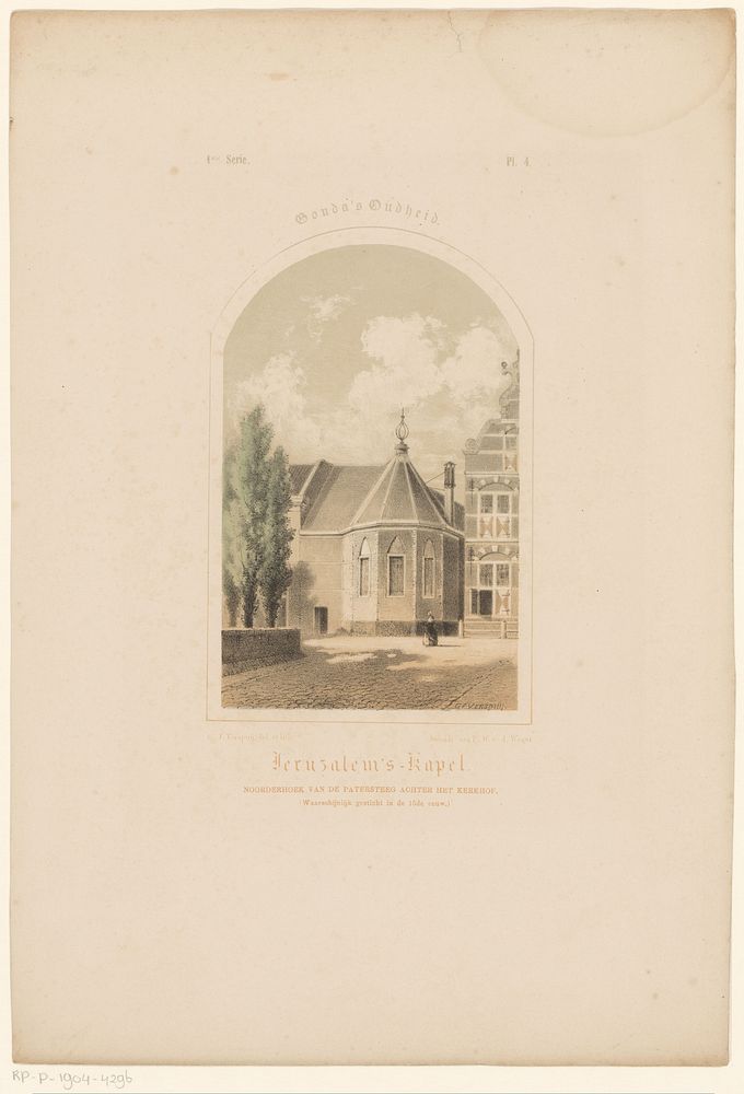 Gezicht op de Jeruzalemkapel te Gouda (1859) by Gijsbertus Johannes Verspuy, Gijsbertus Johannes Verspuy and Pieter…