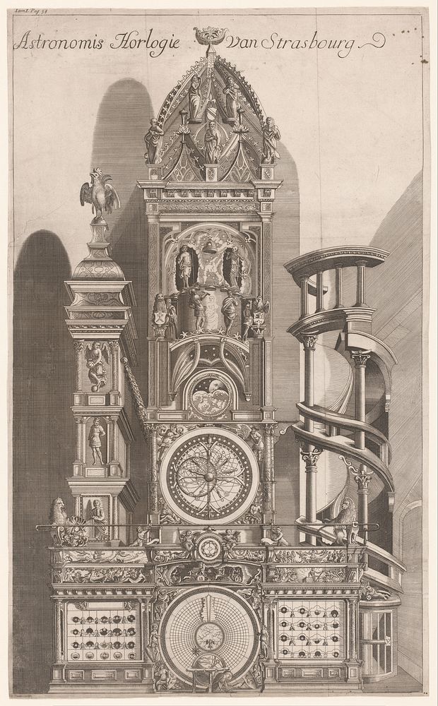 Astronomisch uurwerk in de kathedraal van Straatsburg (1650 - 1750) by anonymous