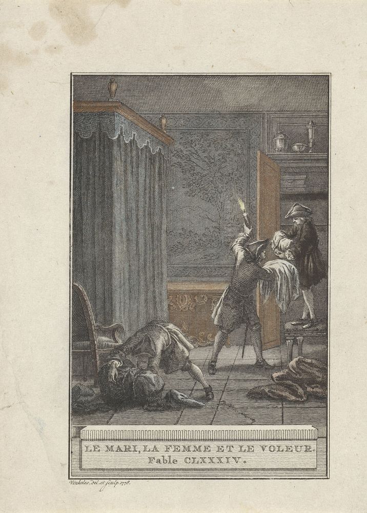 Het echtpaar en de dief (1776) by Reinier Vinkeles I