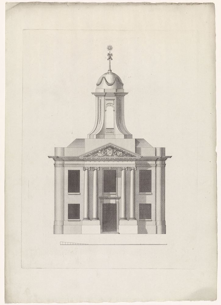 Vooraanzicht van de rechtbank te Westzaan (1782) by Theodoor Koning and J S Creutz