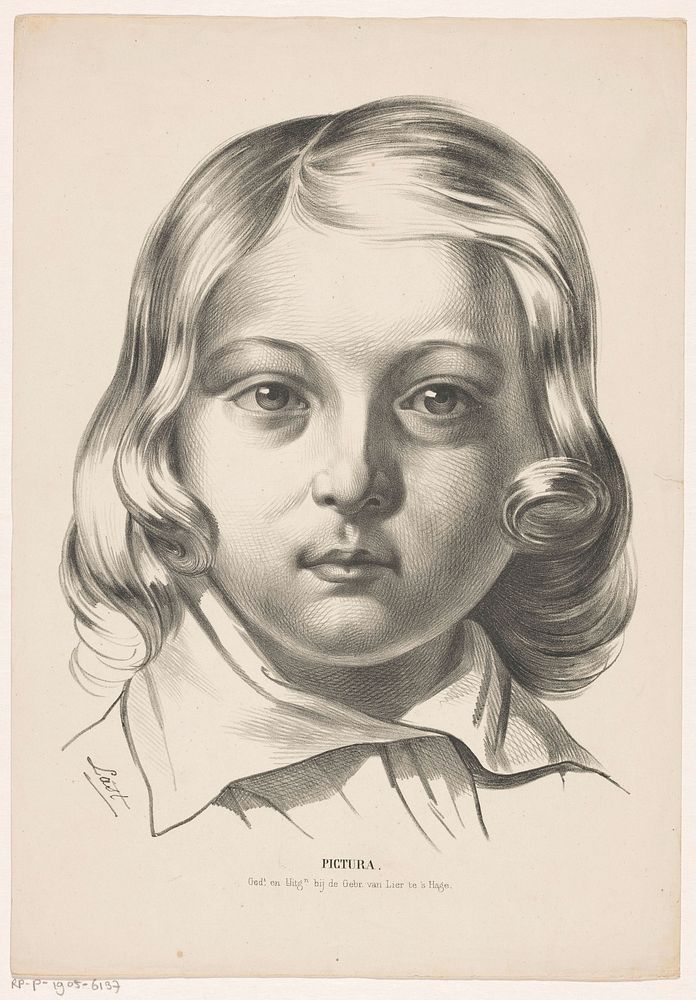 Hoofd van een jongen (1834 - 1850) by Carel Christiaan Antony Last, Gebroeders van Lier and Gebroeders van Lier