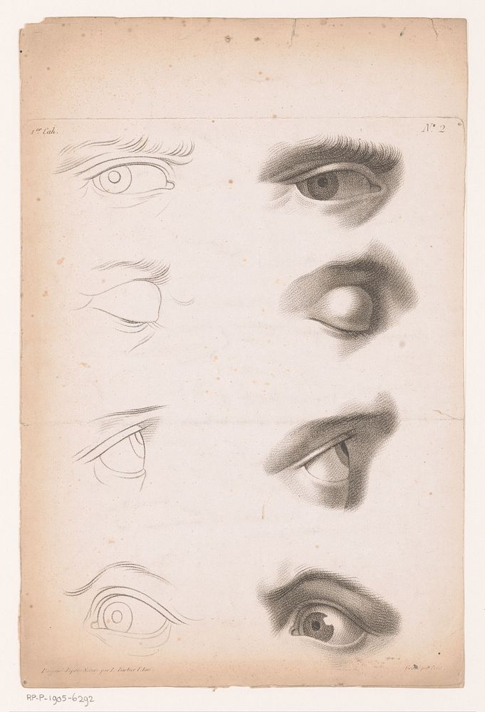Acht verschillende ogen (1784 - 1826) by Petit graveur, Jean Jacques François Le Barbier and Mondhare and Jean