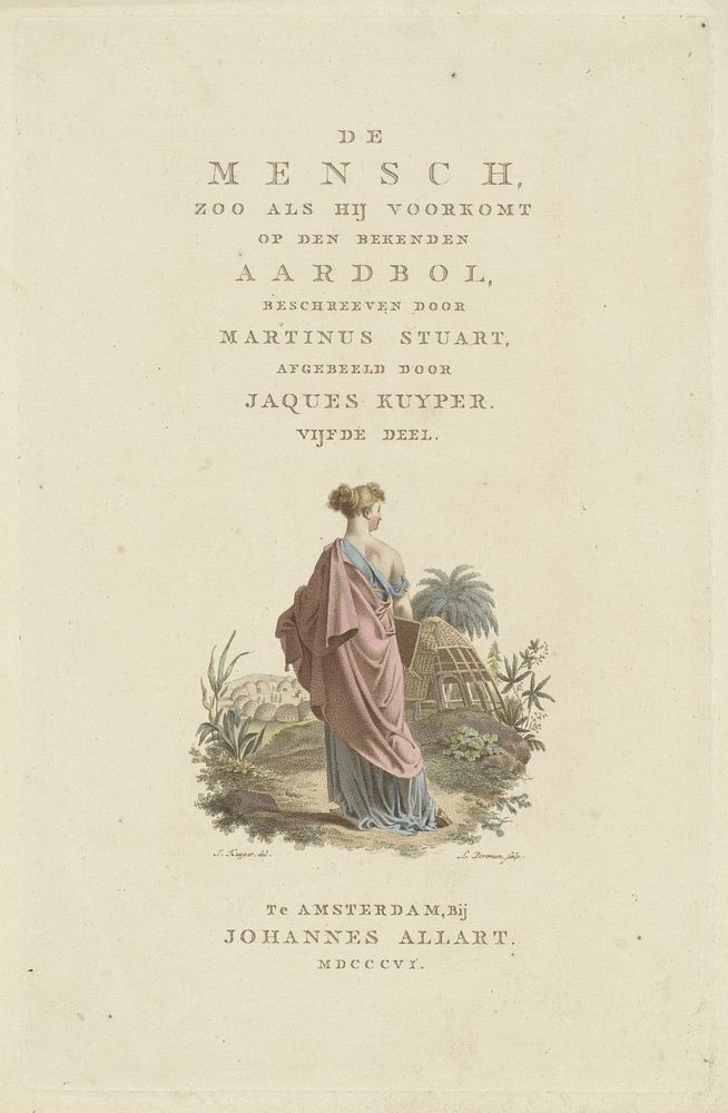 Vrouw loopt in de richting van een kraal (1806) by Ludwig Gottlieb Portman, Jacques Kuyper and Johannes Allart