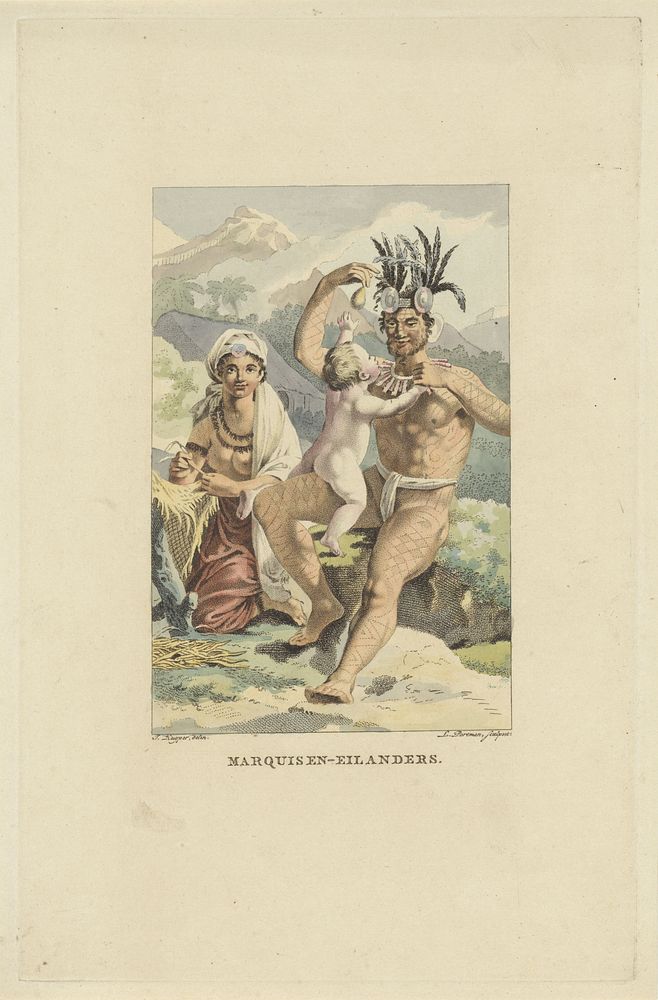 Bewoners van de Markiezeneilanden (1803) by Ludwig Gottlieb Portman and Jacques Kuyper