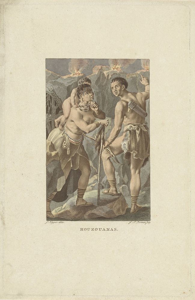 Bewoners van Zuid-Afrika (Houzouana) (1806) by Ludwig Gottlieb Portman and Jacques Kuyper