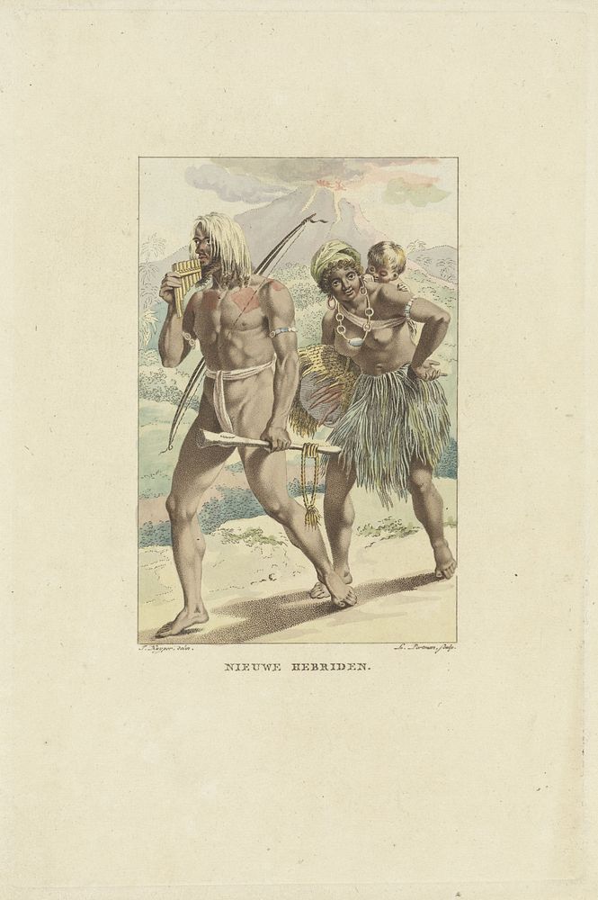 Bewoners van de Nieuwe Hebriden eilanden (Vanuatu) (1803) by Ludwig Gottlieb Portman and Jacques Kuyper