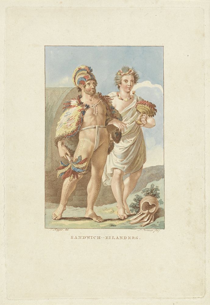 Bewoners van de Sandwicheilanden (Hawaii) (1802) by Ludwig Gottlieb Portman and Jacques Kuyper