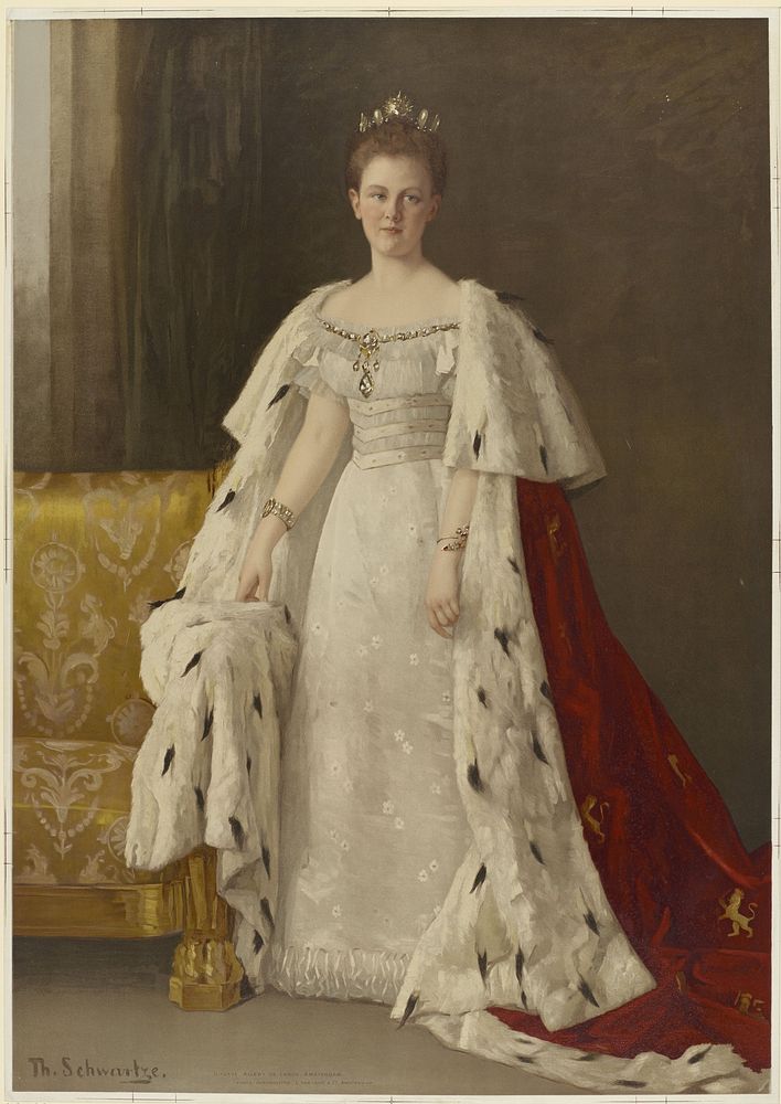 Portret van Wilhelmina, koningin der Nederlanden (1898 - 1906) by anonymous, Thérèse Schwartze, L van Leer and Co and Allart…