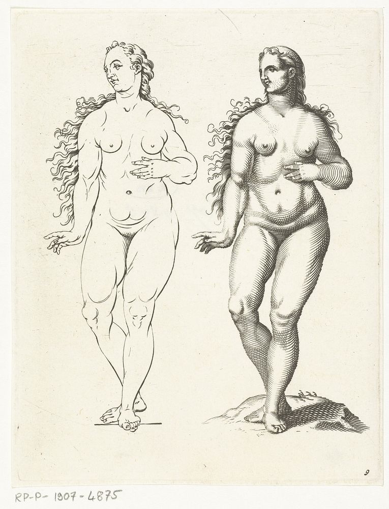 Twee naakte vrouwen (1671 - 1726) by anonymous, anonymous and Gerard Valck