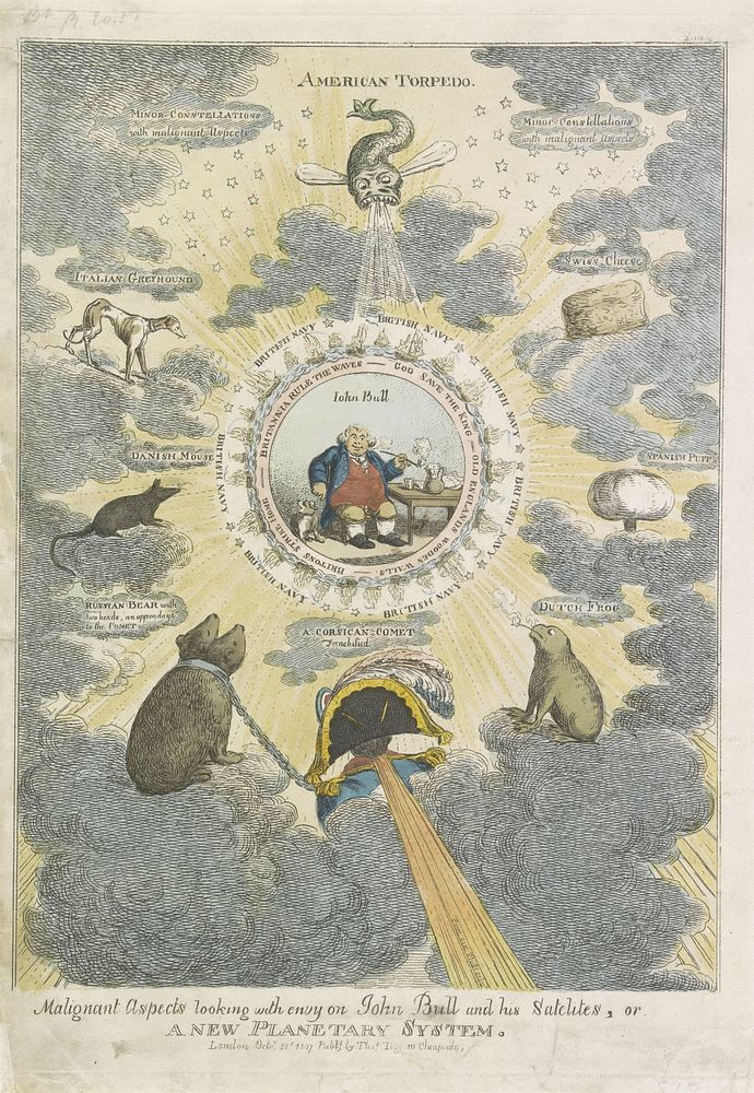 Groot-Brittannië als het middelpunt van het zonnestelsel, 1807 (1807) by Charles Williams and Thomas Tegg