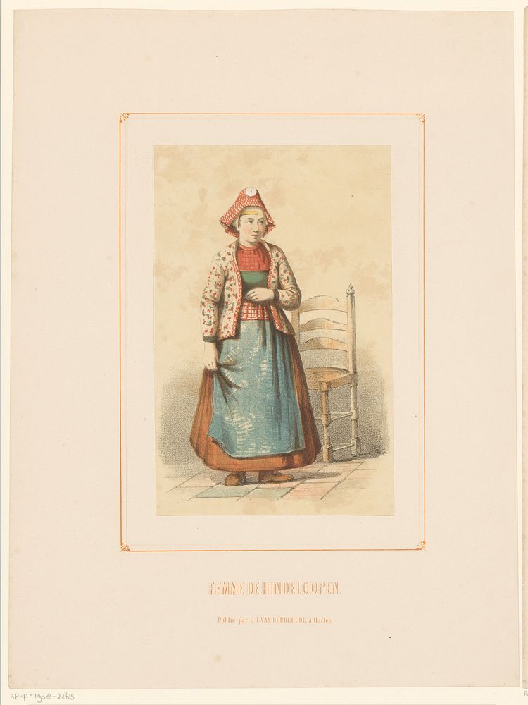 Vrouw uit Hindeloopen (1849 - 1873) by Jan Striening and J J van Brederode