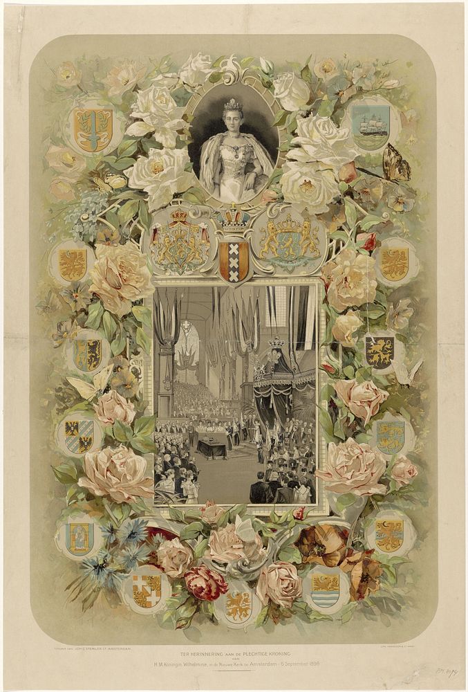 Ter herinnering aan de Plechtige Kroning van H.M. Koningin Wilhelmina, in de Nieuwe Kerk te Amsterdam - 6 September 1898…