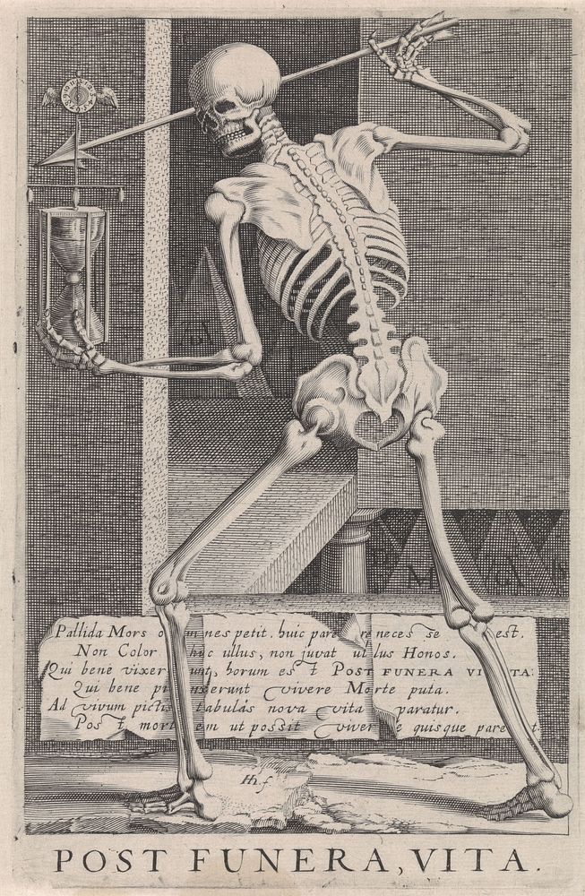De Dood met een zandloper en een pijl (1610) by Hendrick Hondius I and Hendrick Hondius I