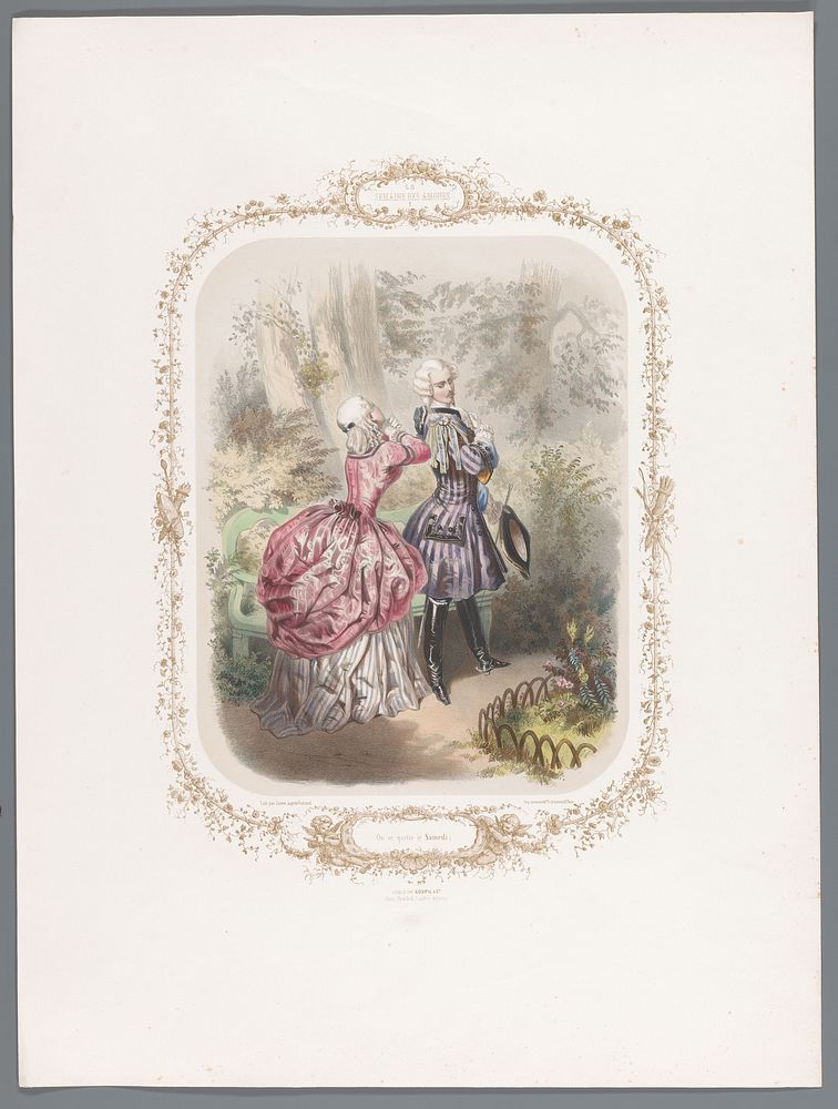 Jongeman verlaat zijn geliefde (1852 - 1857) by Ernest Jaime, Eugène Guérard, Jacomme and Cie and Goupil and Cie