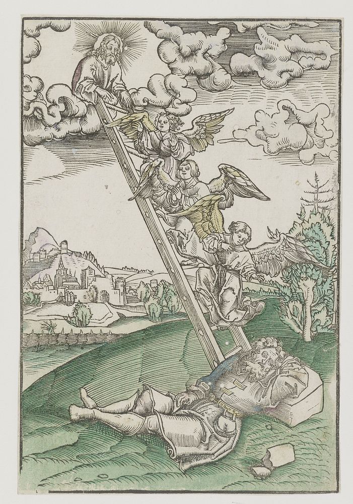 Droom van Jacob over een ladder (1523 - 1526) by Lucas Cranach I