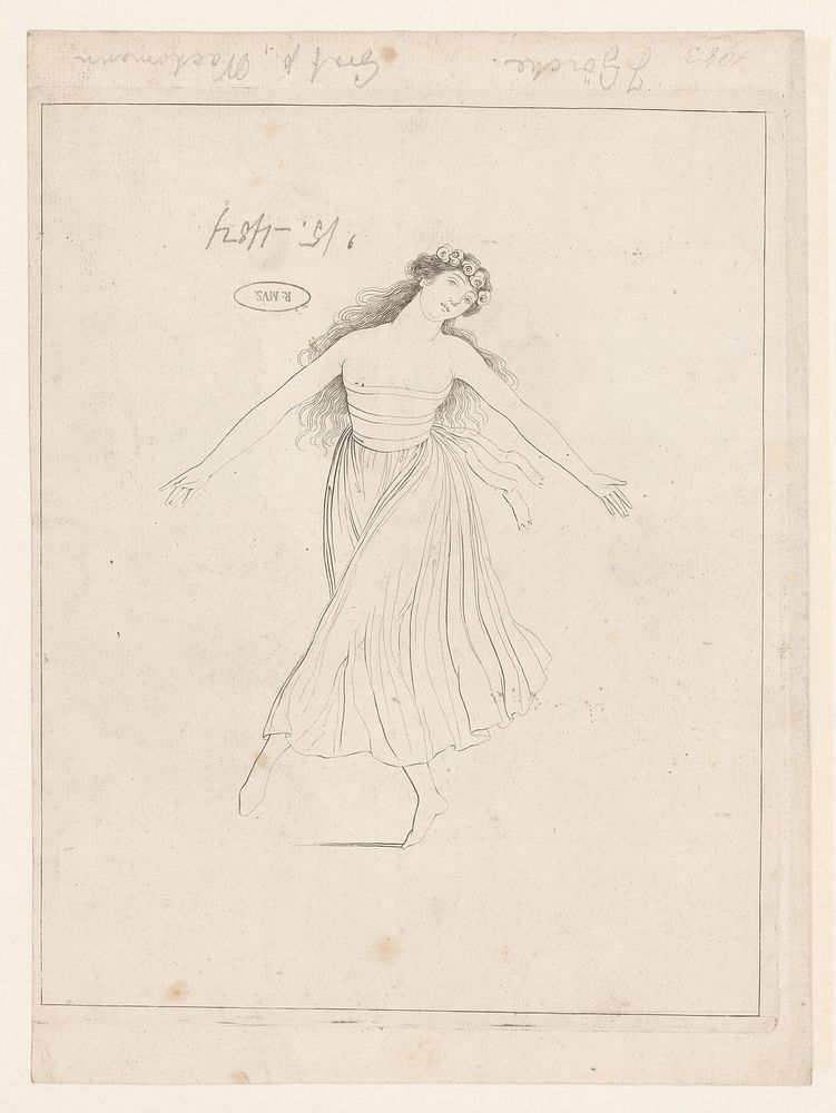 Dansende vrouw (1750 - 1799) by anonymous
