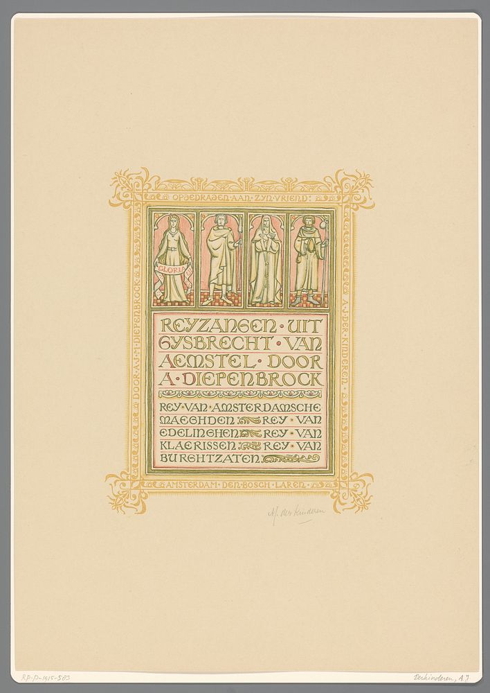 Reyzangen uit Gysbreght van Aemstel door A. Diepenbrock (1894 - 1901) by Antoon Derkinderen, Tresling and Comp and Erven F…