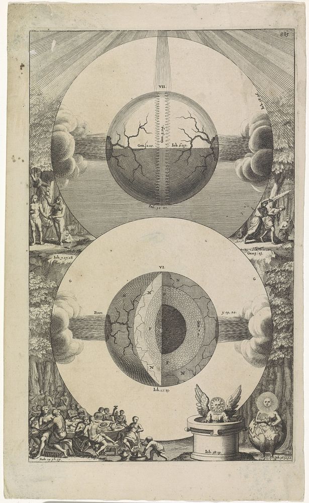 Twee globes (1690) by anonymous and Wilhelmus Goeree I