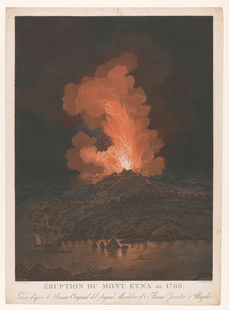 Uitbarsting van de Etna (1770 - 1802) by Jean Baptiste Chapuy and Alessandro d Anna