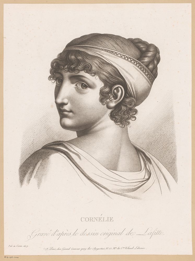 Portret van een onbekende vrouw genaamd Cornélie (1809) by anonymous, Lafitte and Alexis François Girard